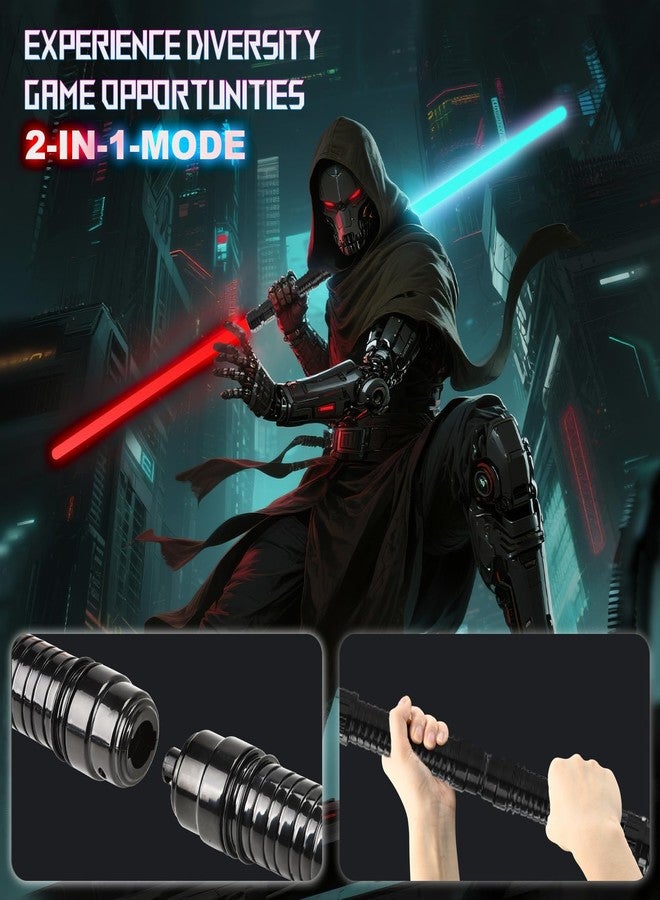 JOINBO Light Up Swords Saber for Kids,2 pack 7 colors Expandable Light Swords Toys with FX Sound(Motion Sensitive) and Realistic Handle,Halloween Dress Up Parties, Xmas Present, Galaxy Fighters and Warriors - Image 2